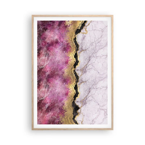 Plakat i ramme af lyst egetræ - På grænsen - 70x100 cm