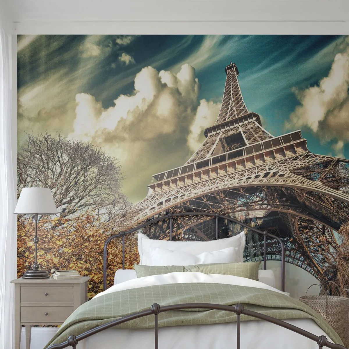 Fototapet Premium Sand - Og i efteråret i Paris... - By, Paris, Eiffeltårnet - 100x70 cm
