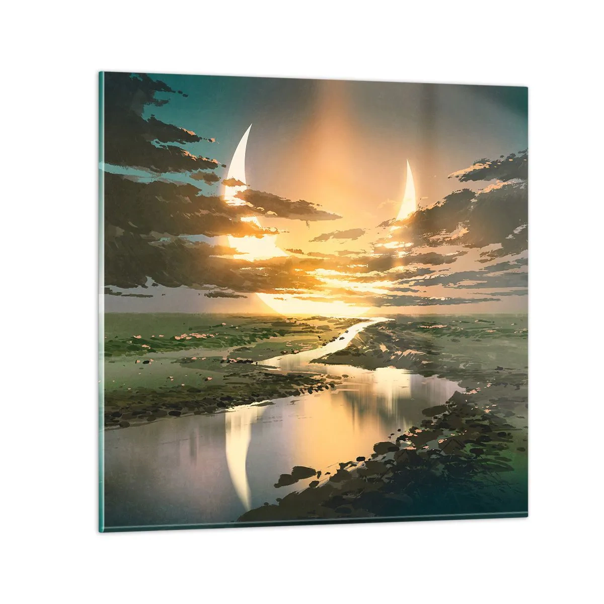 Billede på glas - Et eller andet sted i en galakse langt, langt væk - 50x50 cm