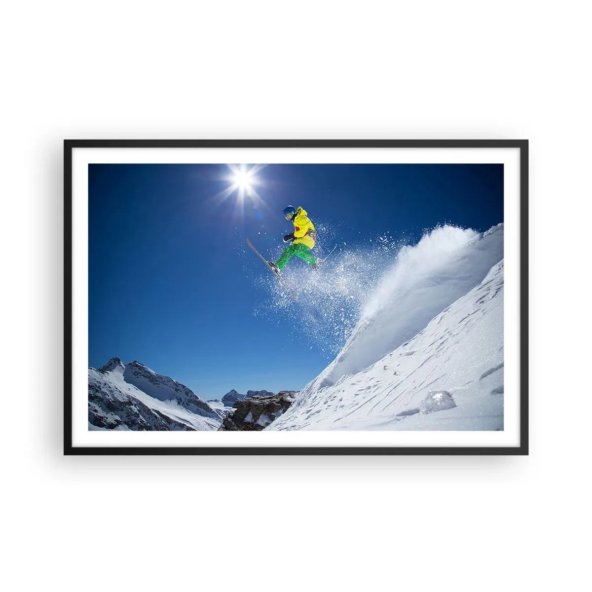 Plakat i sort ramme - Danser med bjergene - 91x61 cm