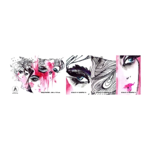 Prøve Fototapet Selvklæbende Deluxe Sticker - , - Kvindens øje, Kvindens ansigt, Stykke - 100x30 cm