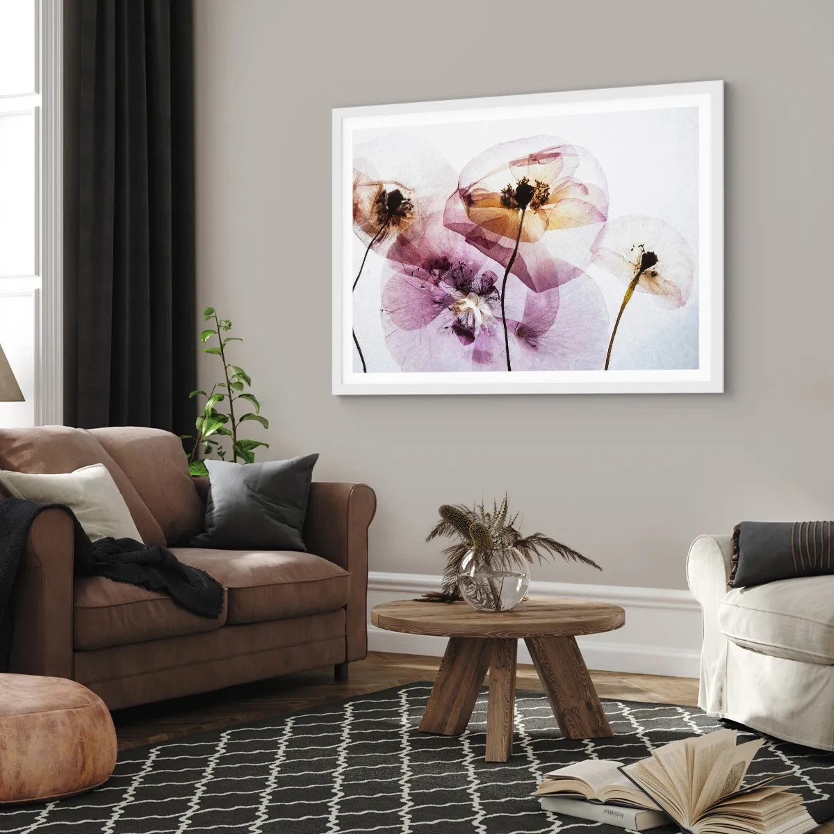 Plakat i hvid ramme - Blomsterlegeme dias - 40x30 cm