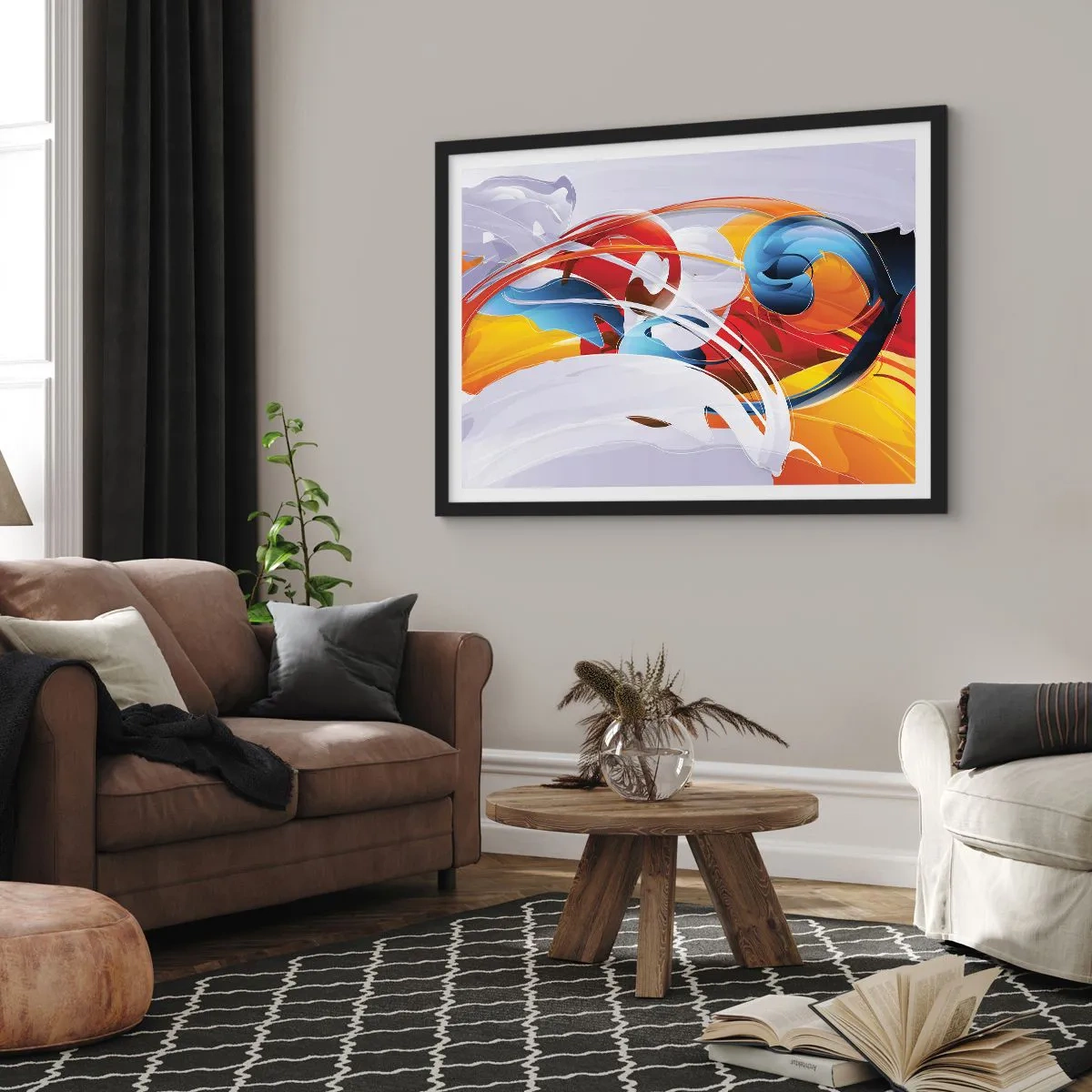 Plakat i sort ramme - Elementernes dans - 50x40 cm