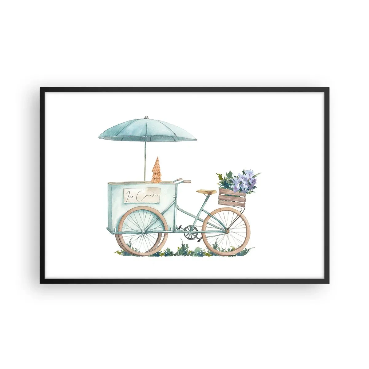 Plakat i sort ramme - Sødt minde om sommeren - 91x61 cm