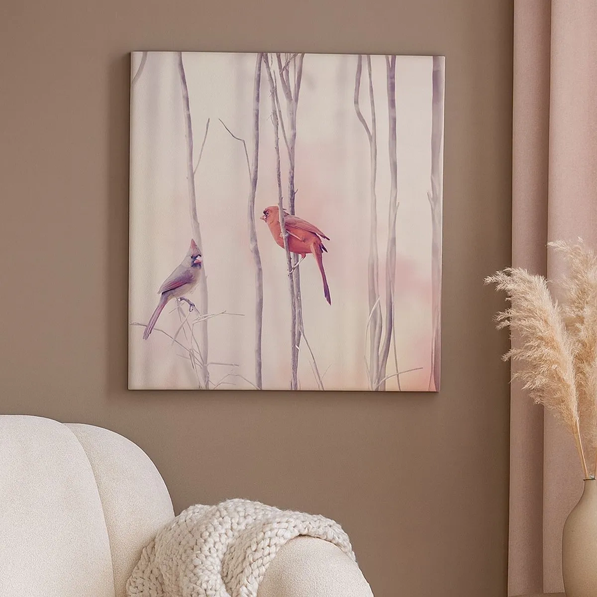 Lærredstryk - Billede på lærred - Fortællingen om den lyserøde skov - 30x30 cm