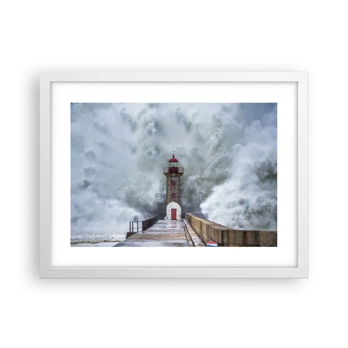 Plakat i hvid ramme - Vandets brusen, vindens susen, lyden af vinden - 40x30 cm