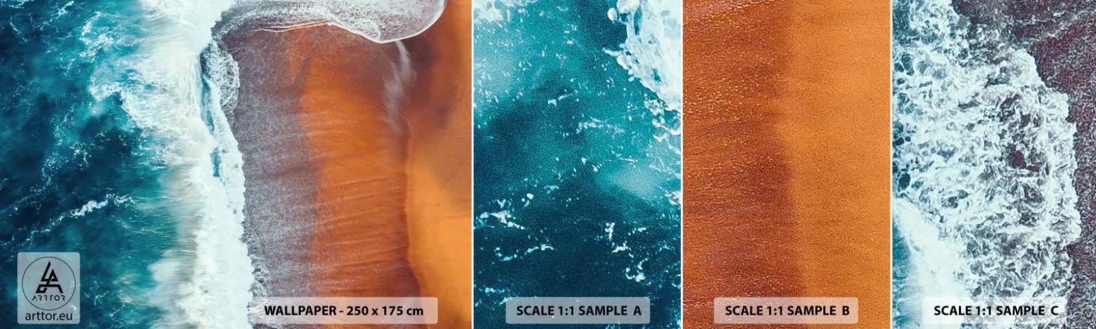 Fototapet Prøve Standard Eco - Et strejf af havet - Strand, Hav, Vand - 100x30 cm