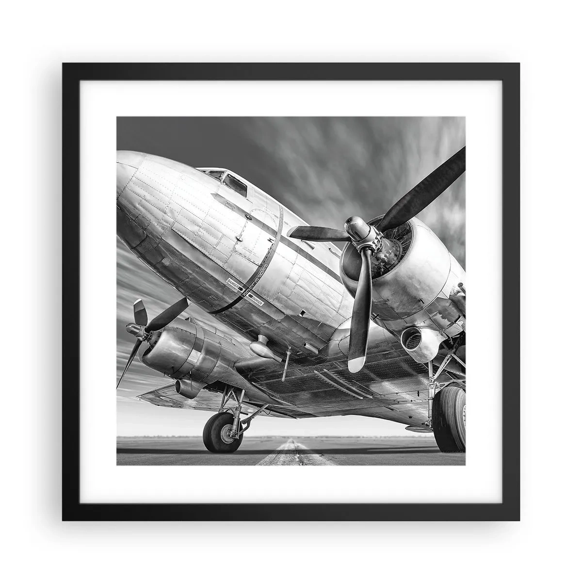 Plakat i sort ramme - Altid klar til at flyve - 40x40 cm