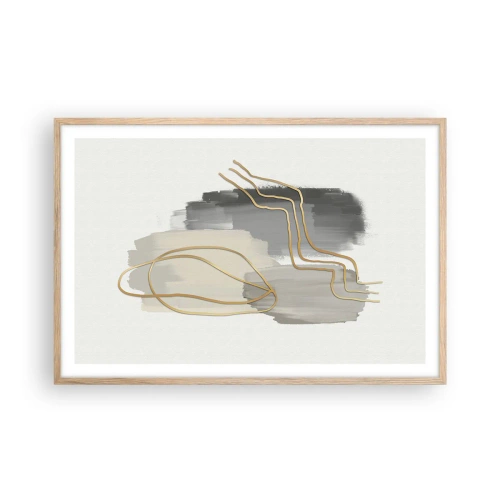 Plakat i ramme af lyst egetræ - Vedholdenhed og bevægelse - 91x61 cm