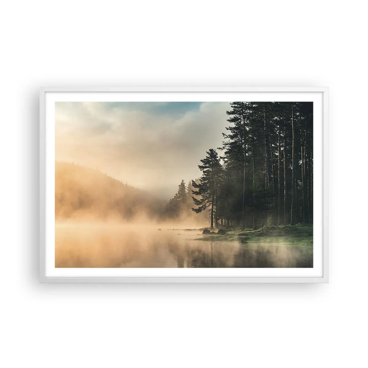 Plakat i hvid ramme - En dags fødsel - 91x61 cm