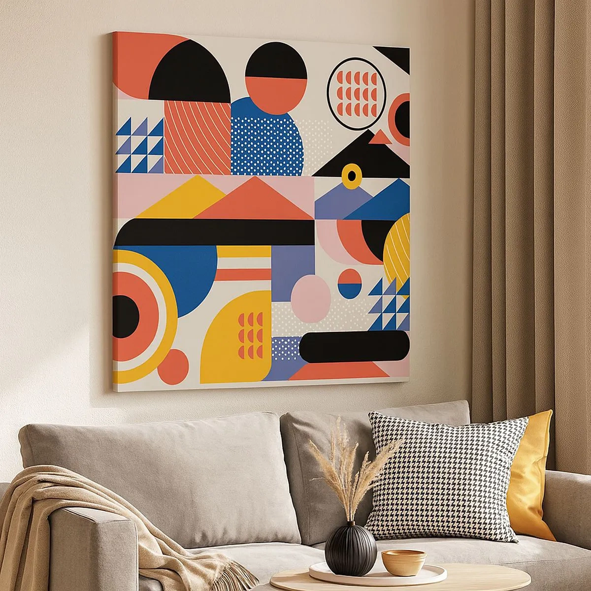 Lærredstryk - Billede på lærred - Komposition: Leg - 30x30 cm