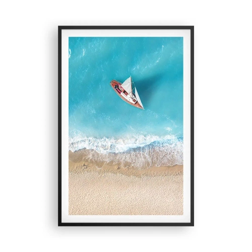 Plakat i sort ramme - På grænsen mellem blå og guld - 61x91 cm