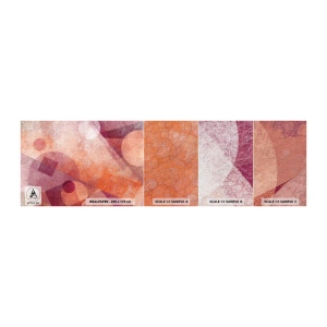 Prøve Fototapet Premium Canvas - Geometriske transformationer i pink - Abstraktion, Stykke, Moderne mønster - 100x30 cm