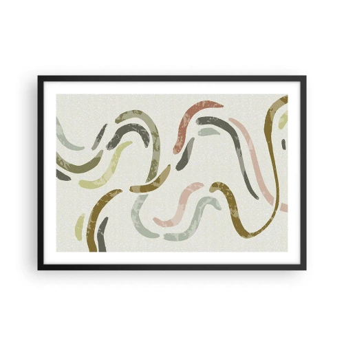 Plakat i sort ramme - Abstraktionens glade dans - 70x50 cm