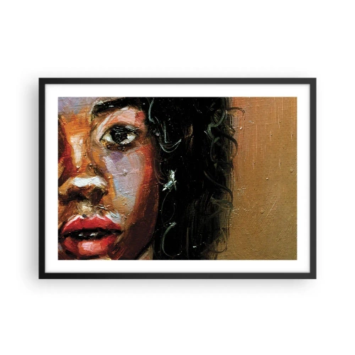 Plakat i sort ramme - Sort og glitter - 70x50 cm