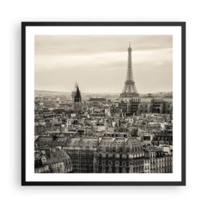 Plakat i sort ramme - Over Paris' hustage - 60x60 cm