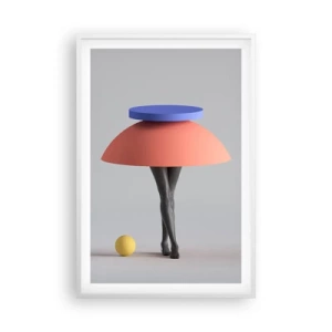 Plakat i hvid ramme - Surrealistisk komposition - 61x91 cm