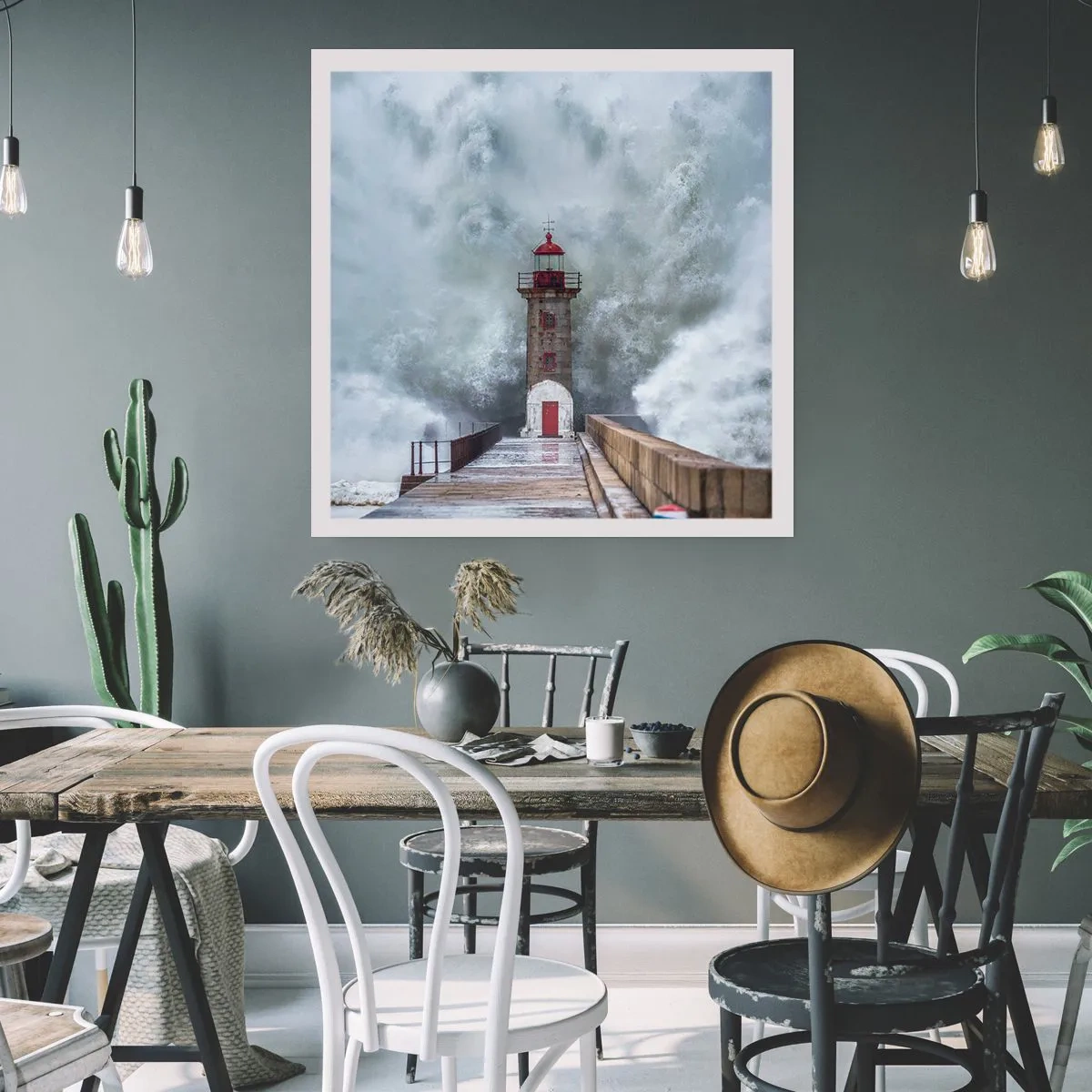 Plakat - Vandets brusen, vindens susen, lyden af vinden - 30x30 cm