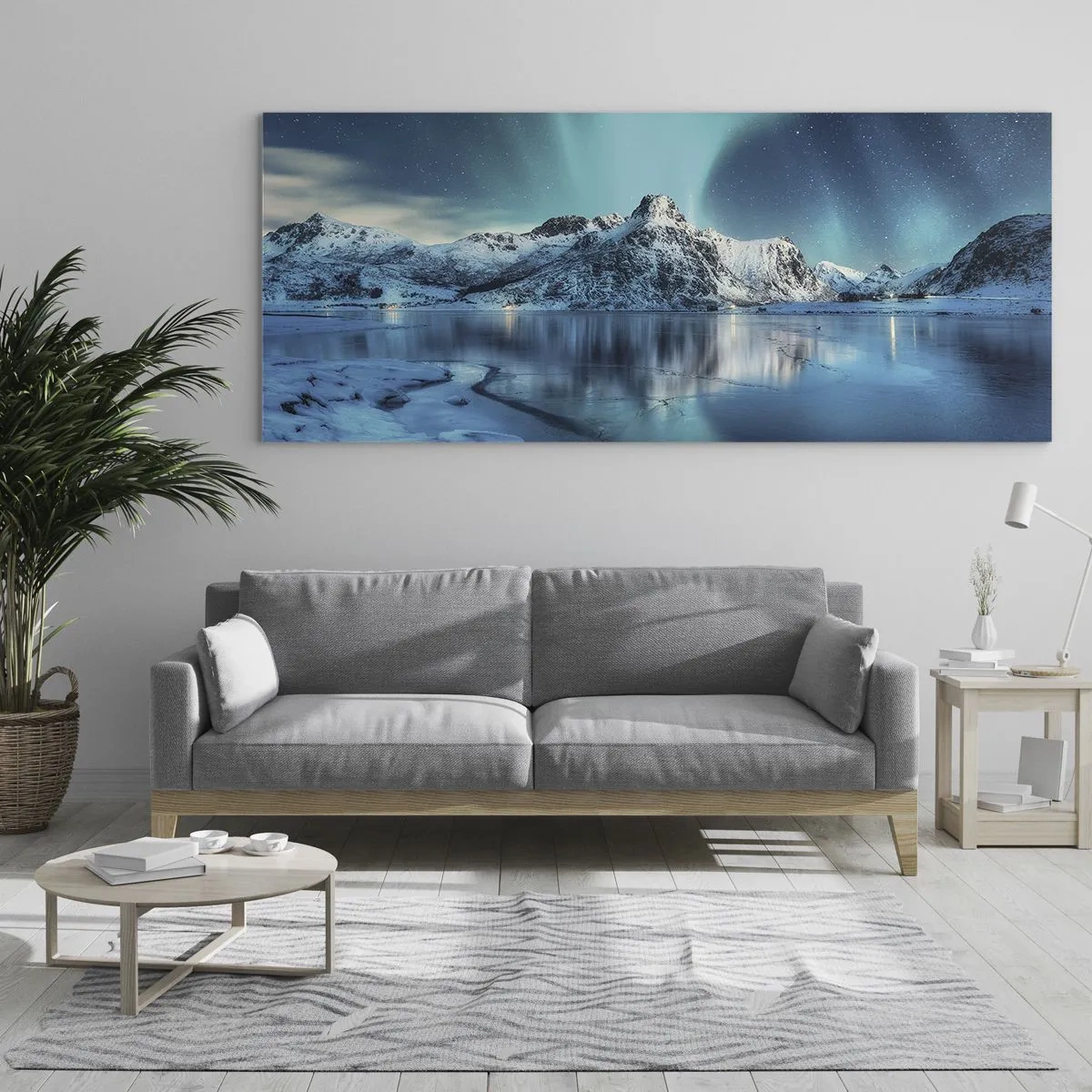 Billede på glas - Nat med lys - 100x40 cm