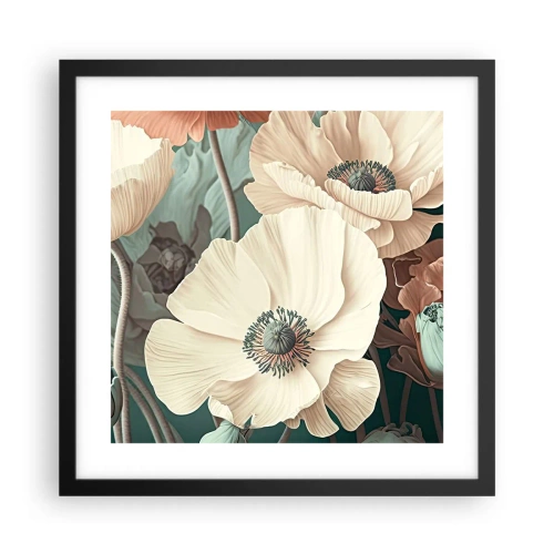 Plakat i sort ramme - Valmuernes hvisken - 40x40 cm
