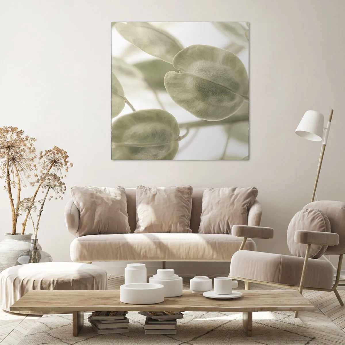 Lærredstryk - Billede på lærred - I begyndelsen var der blade... - 70x70 cm