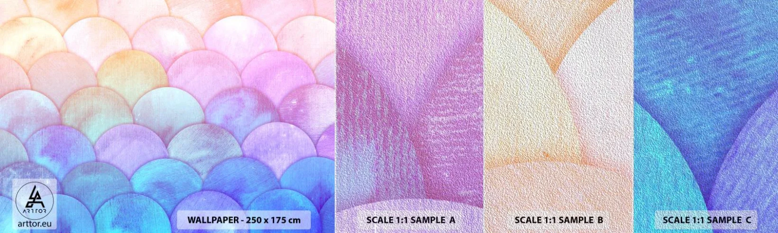 Prøve Fototapet Premium Sand - Perleskaller - Pastel, Bobler, Vægt - 100x30 cm