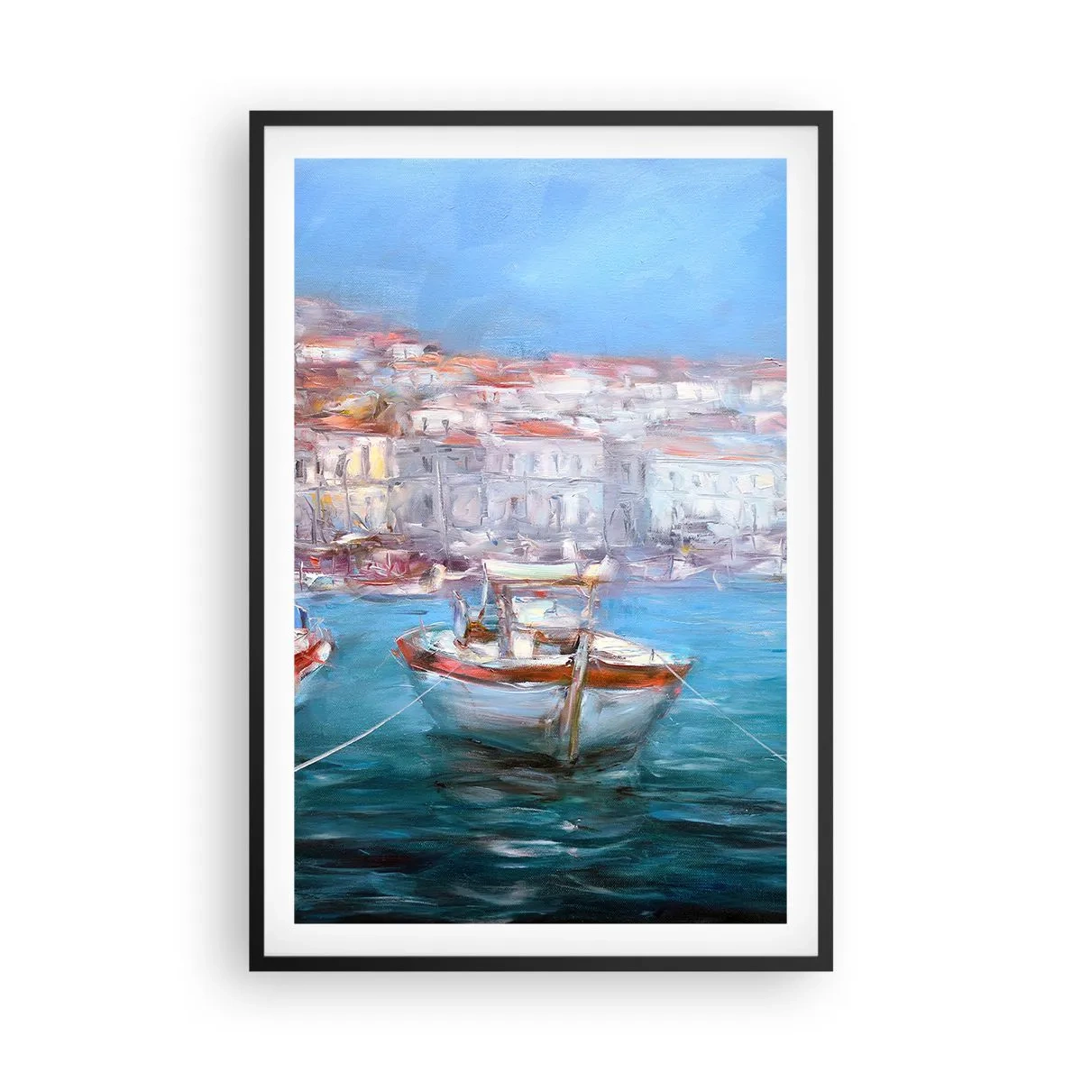 Plakat i sort ramme - Italiensk bugt - 61x91 cm