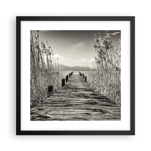 Plakat i sort ramme - I græssernes fred - 40x40 cm