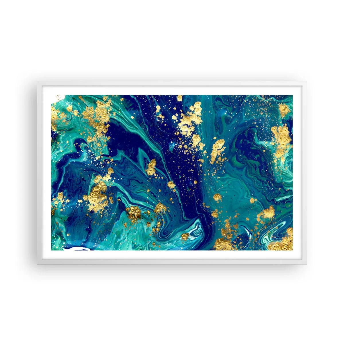 Plakat i hvid ramme - Solblade  - 91x61 cm