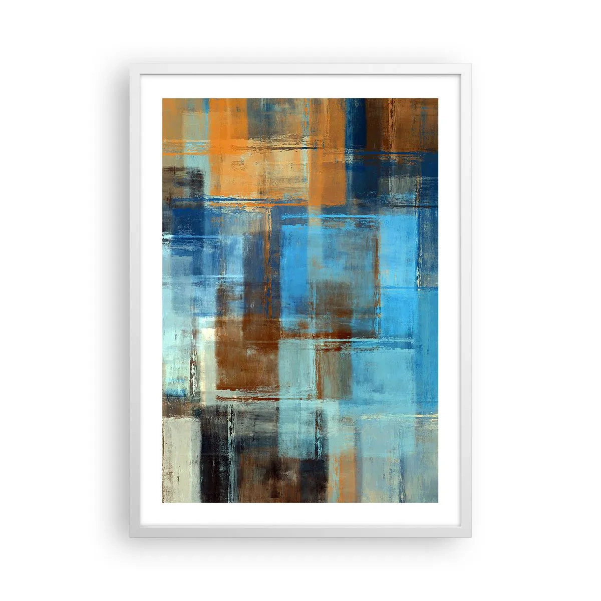 Plakat i hvid ramme - Gennem det blå slør - 50x70 cm