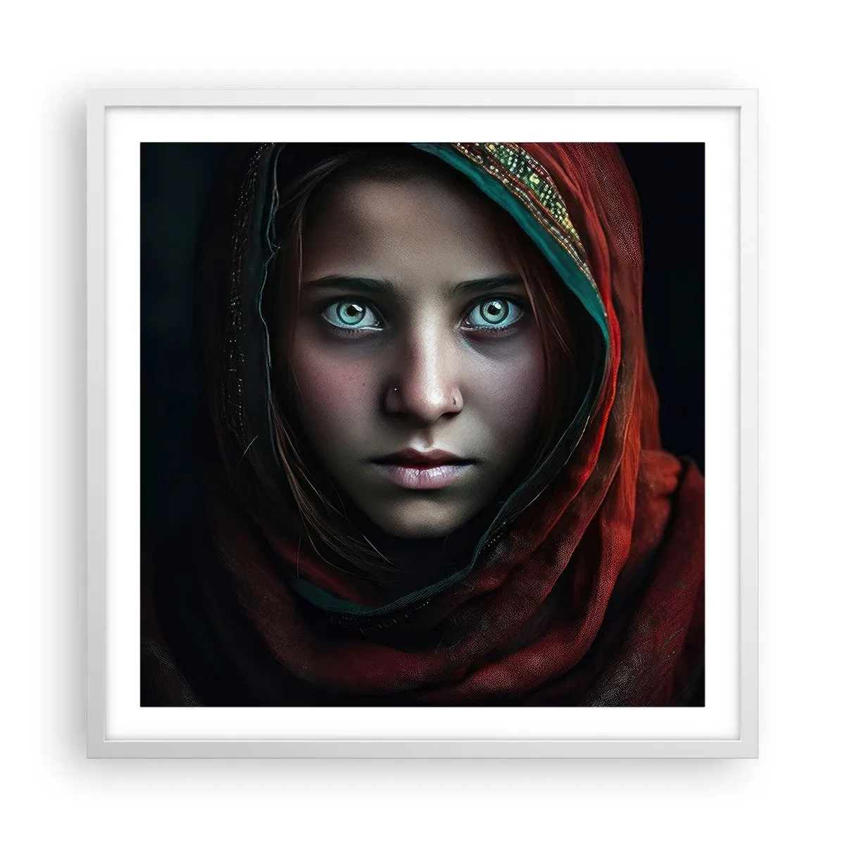 Plakat i hvid ramme - Østens prinsesse - 60x60 cm