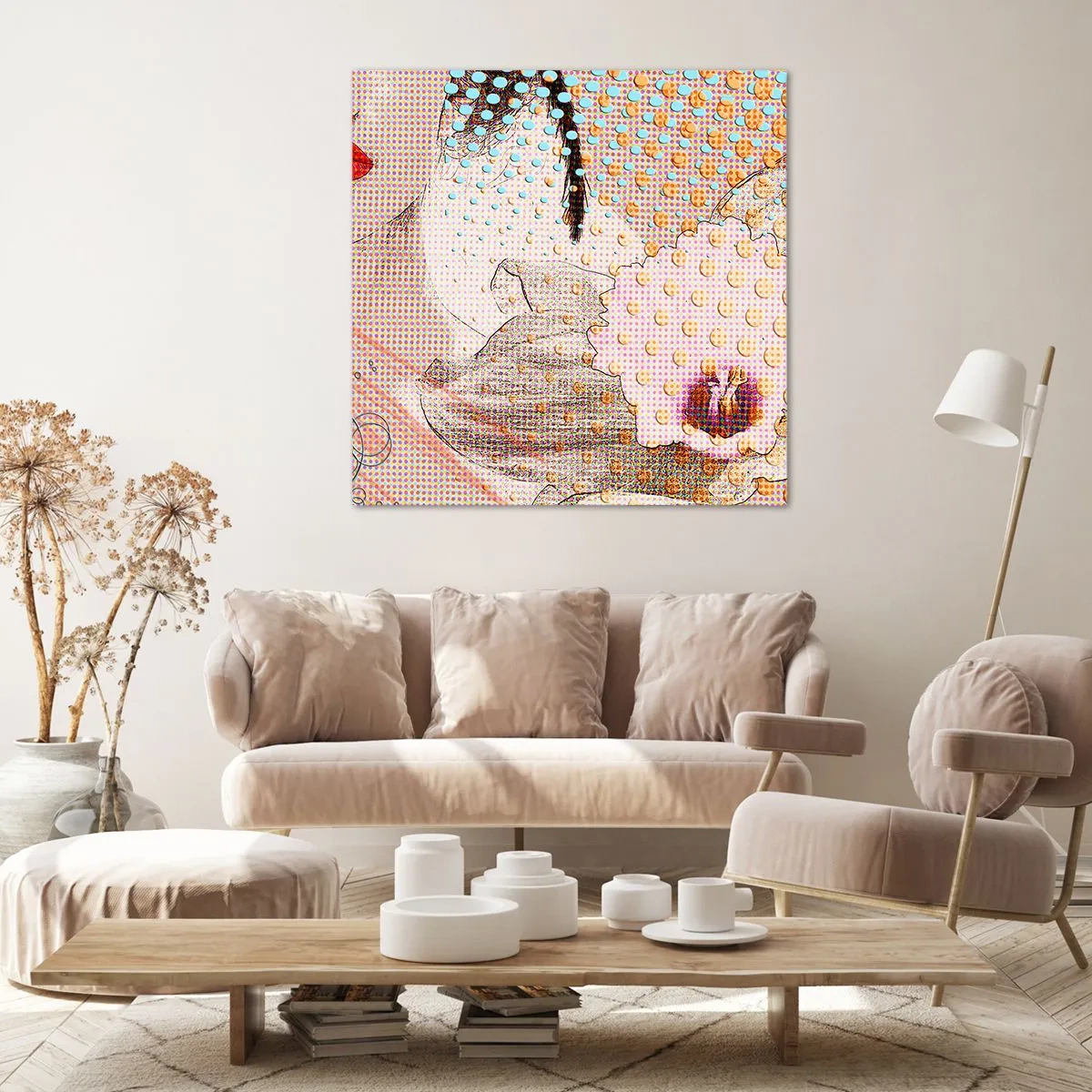 Lærredstryk - Billede på lærred - Tegneserieheroin - 50x50 cm