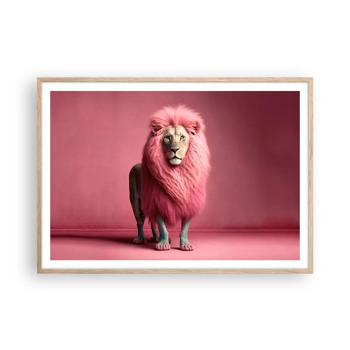 Plakat i ramme af lyst egetræ - Og du er ikke længere bange - 100x70 cm