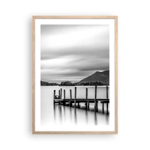 Plakat i ramme af lyst egetræ - Mildhed og styrke - 50x70 cm