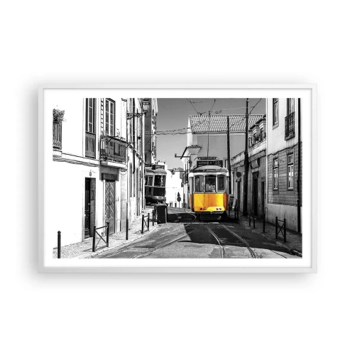 Plakat i hvid ramme - Lissabons ånd - 91x61 cm