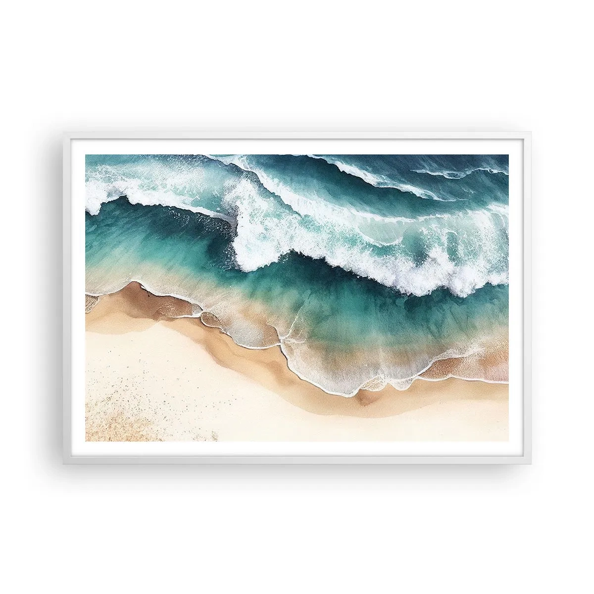 Plakat i hvid ramme - Et evigt møde - 100x70 cm