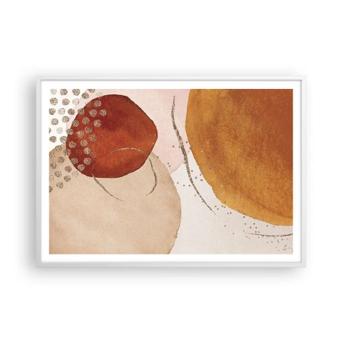 Plakat i hvid ramme - Rundhed og bevægelse - 100x70 cm