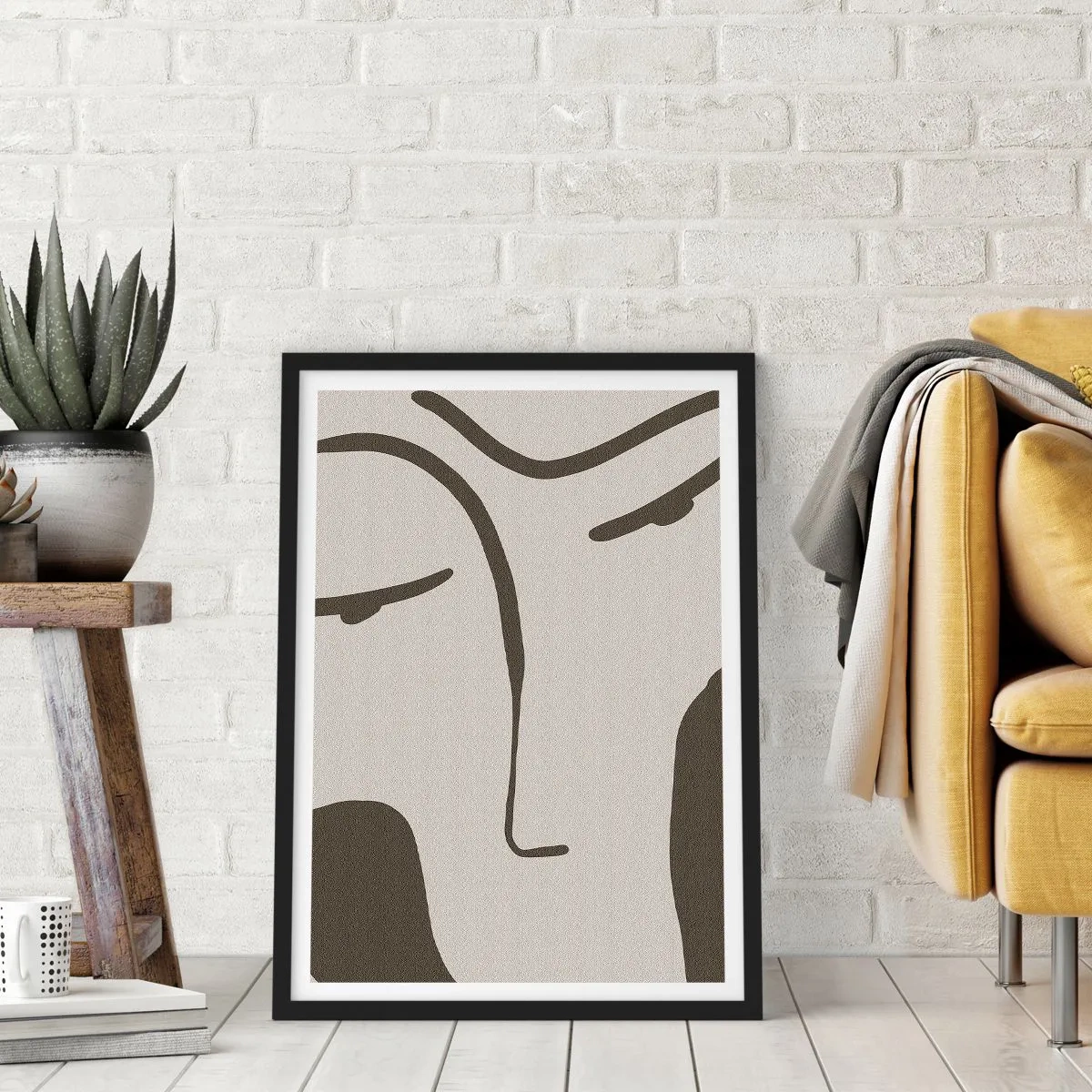 Plakat i sort ramme - Som fra et Modigliani-maleri - 40x50 cm