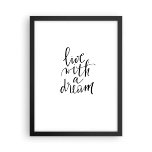 Plakat i sort ramme - Of course - 30x40 cm