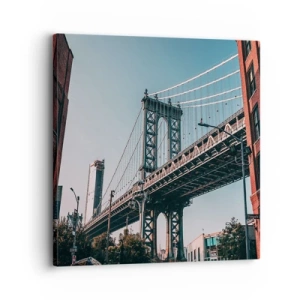 Lærredstryk - Billede på lærred - Over byens bølger - 30x30 cm