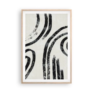 Plakat i ramme af lyst egetræ - Halvt stoppet - 61x91 cm