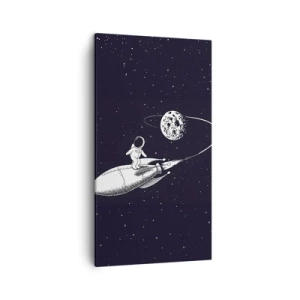 Lærredstryk - Billede på lærred - Space surfer - 45x80 cm