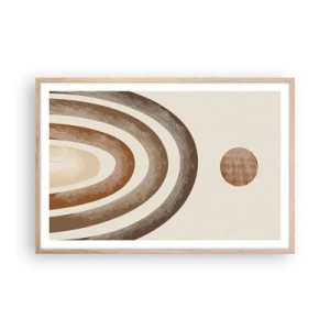 Plakat i ramme af lyst egetræ - I en galakse langt, langt væk - 91x61 cm