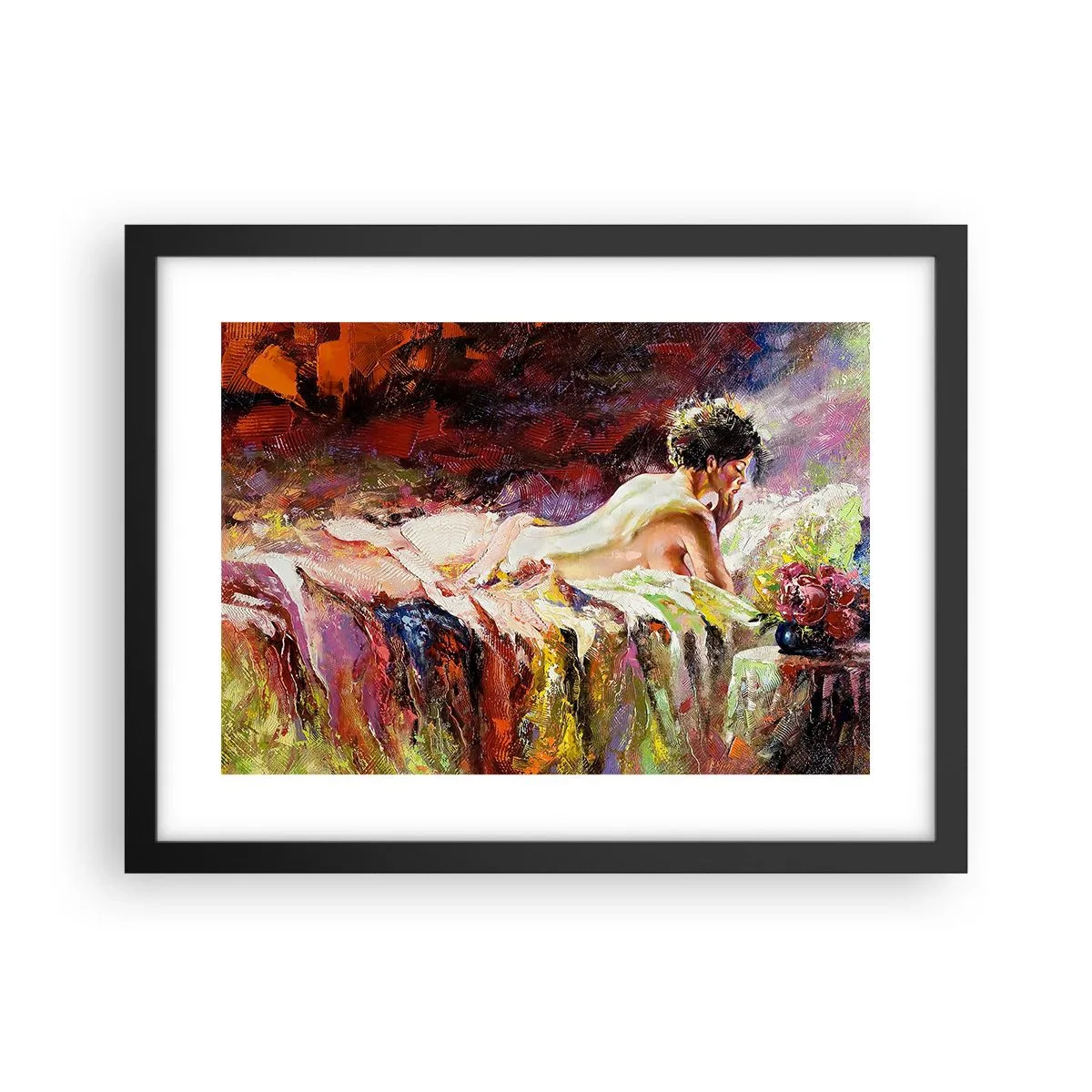 Plakat i sort ramme - Eftertænksom Venus - 40x30 cm