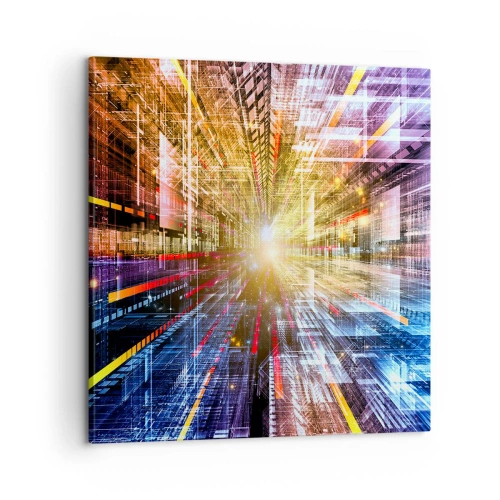 Lærredstryk - Billede på lærred - Lysende korridor - 60x60 cm