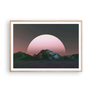 Plakat i ramme af lyst egetræ - I en nabogalakse - 100x70 cm