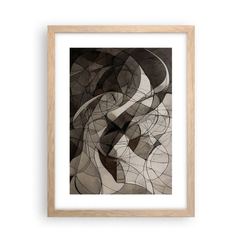 Plakat i ramme af lyst egetræ - Cirkulation af jordens farver - 30x40 cm