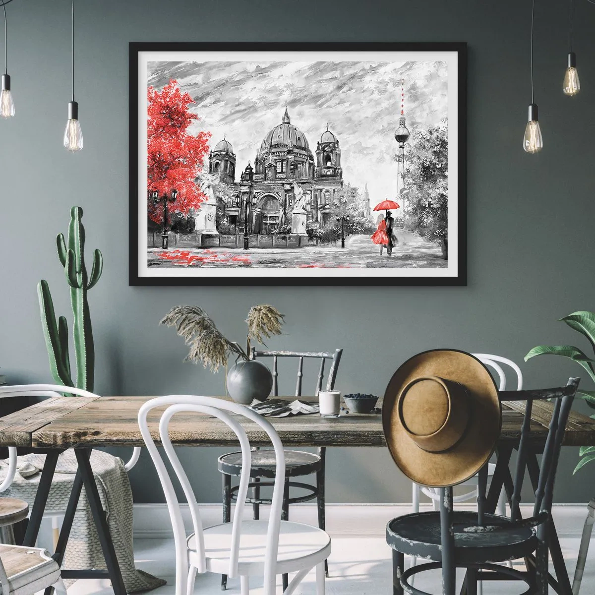 Plakat i sort ramme - Møde i Berlin - 70x50 cm