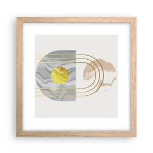 Plakat i ramme af lyst egetræ - Lysstyrke og udstråling - 30x30 cm