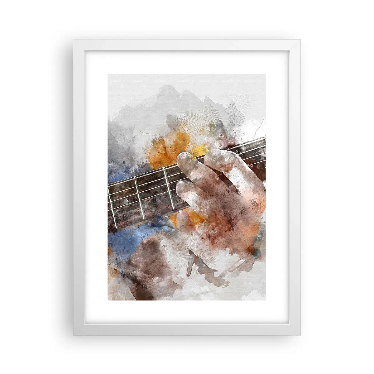 Plakat i hvid ramme - Poesi mellem strengene - 30x40 cm